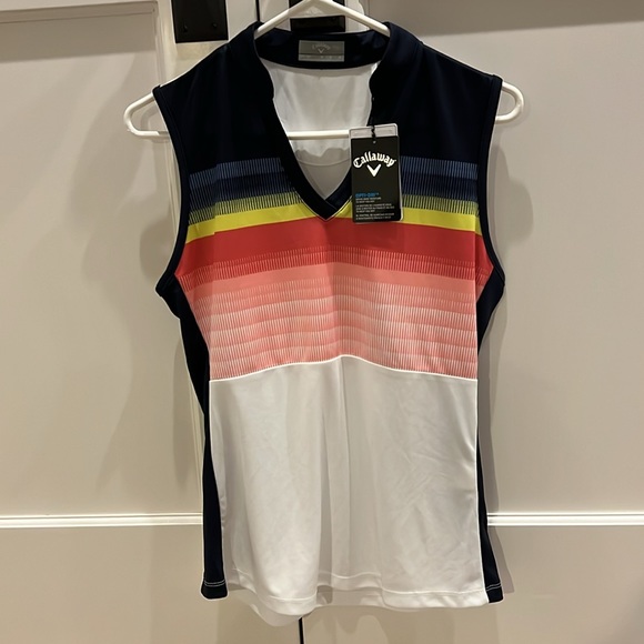Callaway Womens Gradient Stripe Color Block Golf Polo Size Medium NWT - Picture 4 of 7